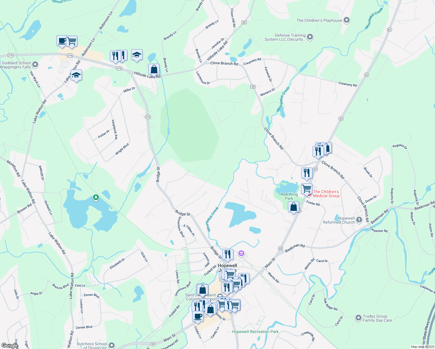 map of restaurants, bars, coffee shops, grocery stores, and more near 42 Purse Ln in Hopewell Junction