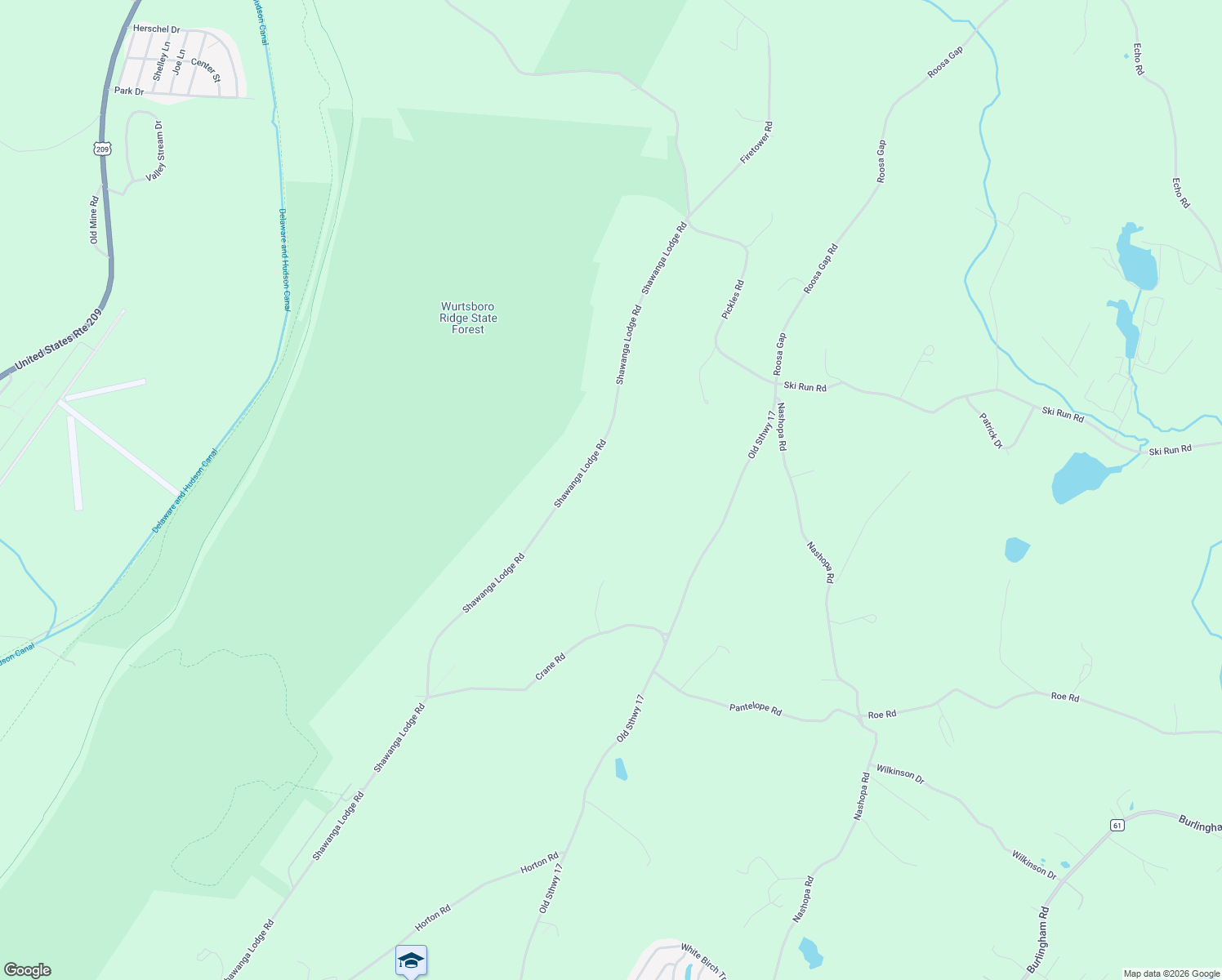 map of restaurants, bars, coffee shops, grocery stores, and more near 151 Shawanga Lodge Road in Bloomingburg