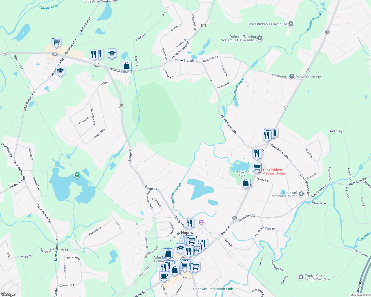 map of restaurants, bars, coffee shops, grocery stores, and more near 50 Purse Lane in Hopewell Junction