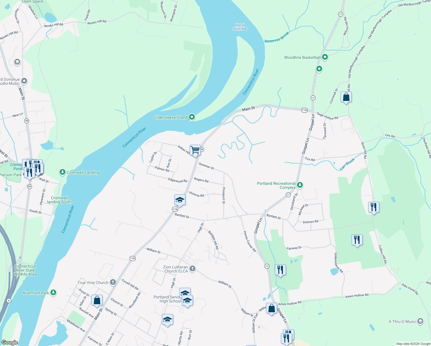 map of restaurants, bars, coffee shops, grocery stores, and more near 65 Summer Street in Portland