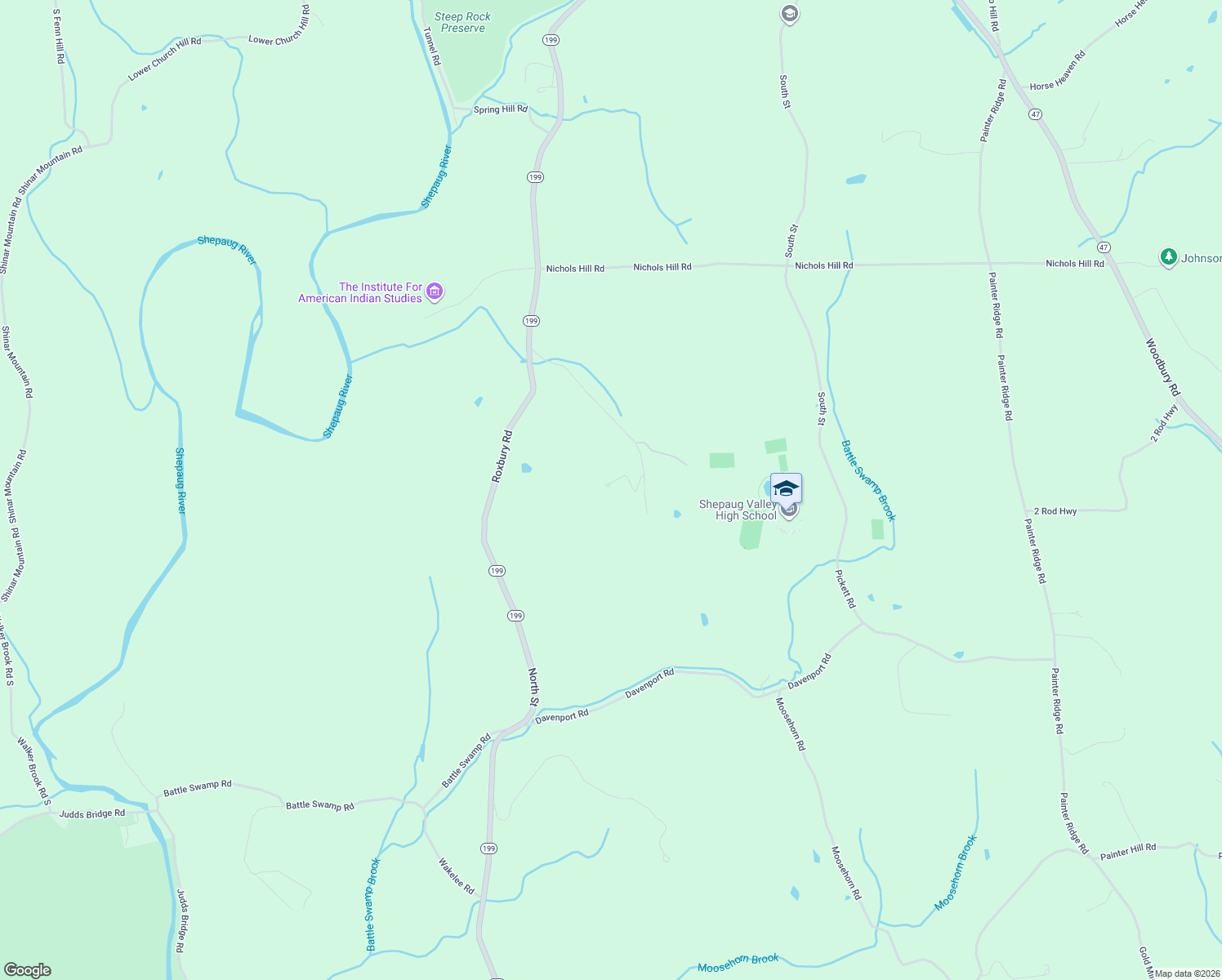 map of restaurants, bars, coffee shops, grocery stores, and more near 61 Frisbie Road in Washington