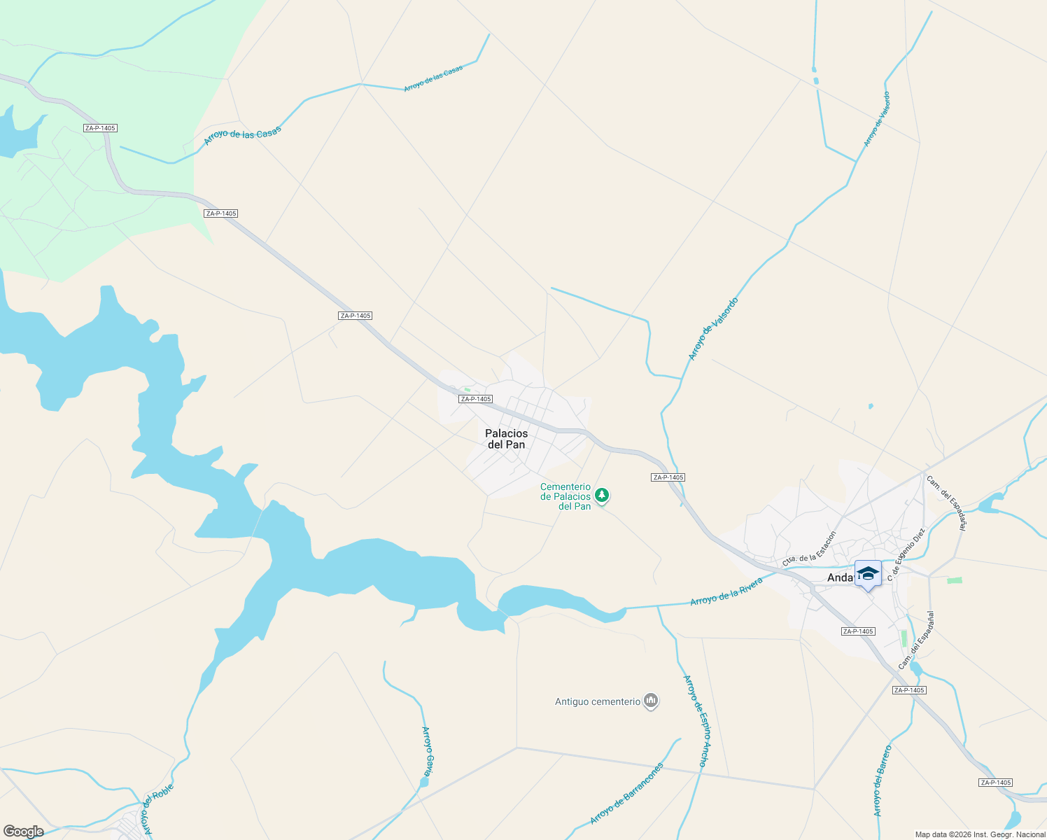 map of restaurants, bars, coffee shops, grocery stores, and more near 10 ZA-P-1405 in Palacios del Pan