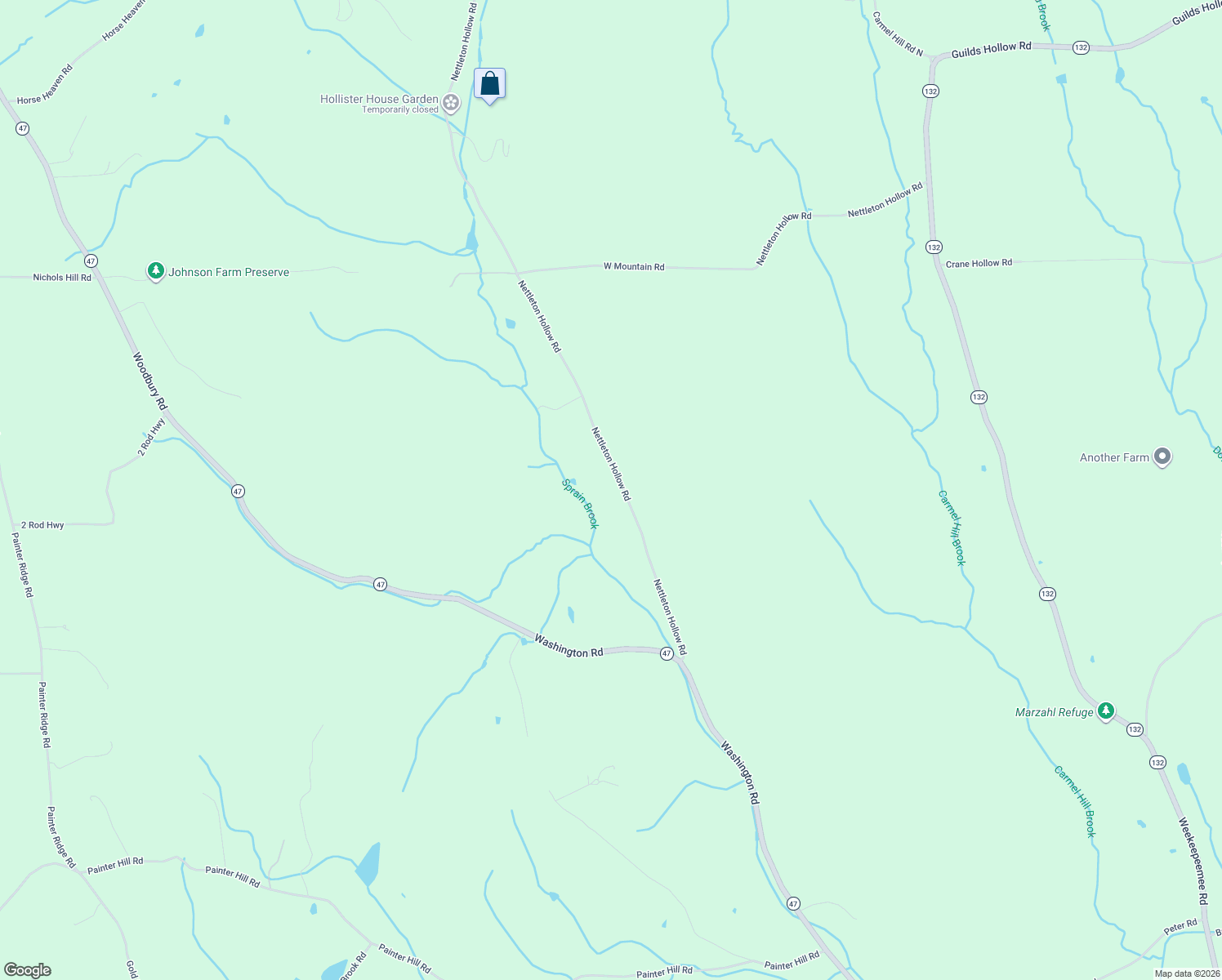 map of restaurants, bars, coffee shops, grocery stores, and more near 109 Nettleton Hollow Road in Woodbury