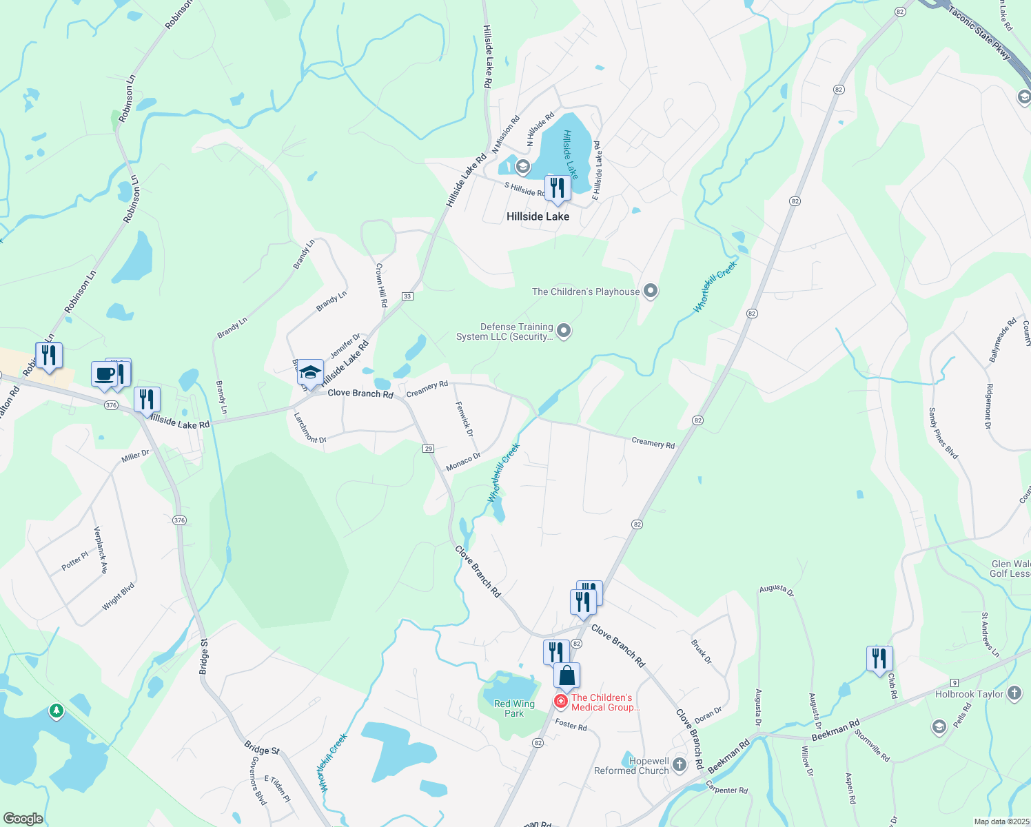 map of restaurants, bars, coffee shops, grocery stores, and more near 27 Monaco Dr in Hopewell Junction