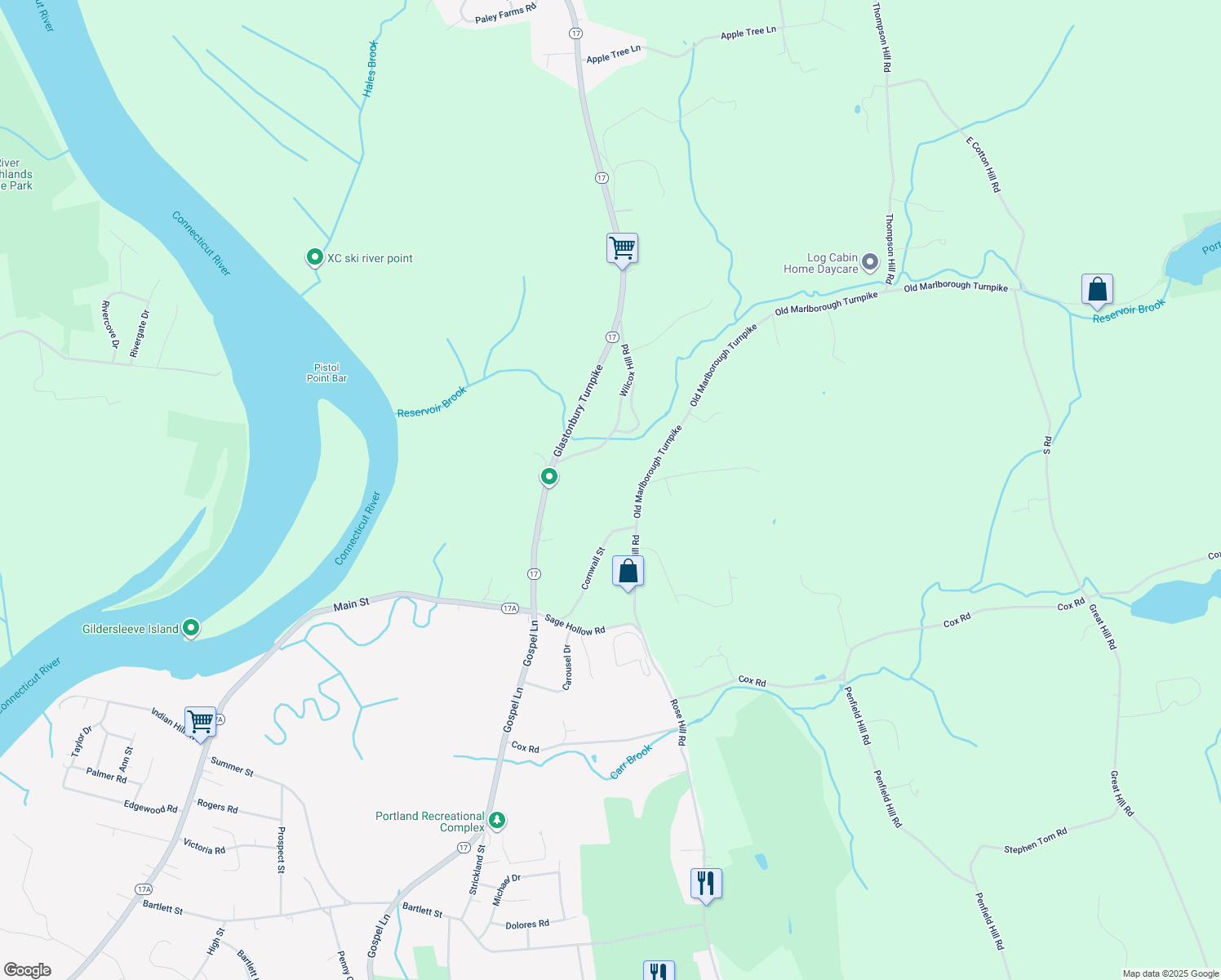 map of restaurants, bars, coffee shops, grocery stores, and more near 62 Cornwall Street in Portland