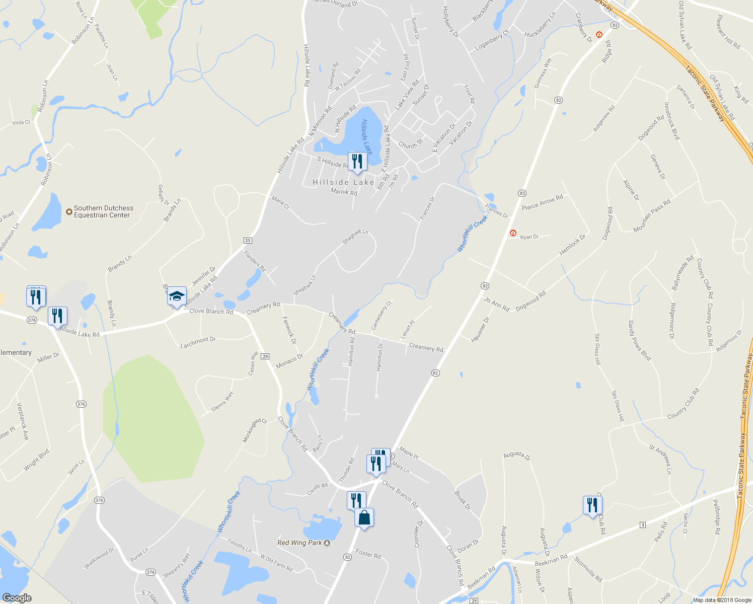 map of restaurants, bars, coffee shops, grocery stores, and more near 19 Canterberry Ct in Hopewell Junction