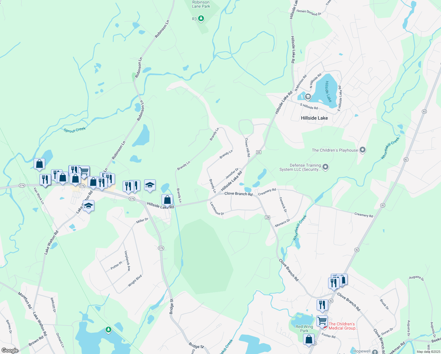 map of restaurants, bars, coffee shops, grocery stores, and more near 15 Jennifer Dr in Wappingers Falls