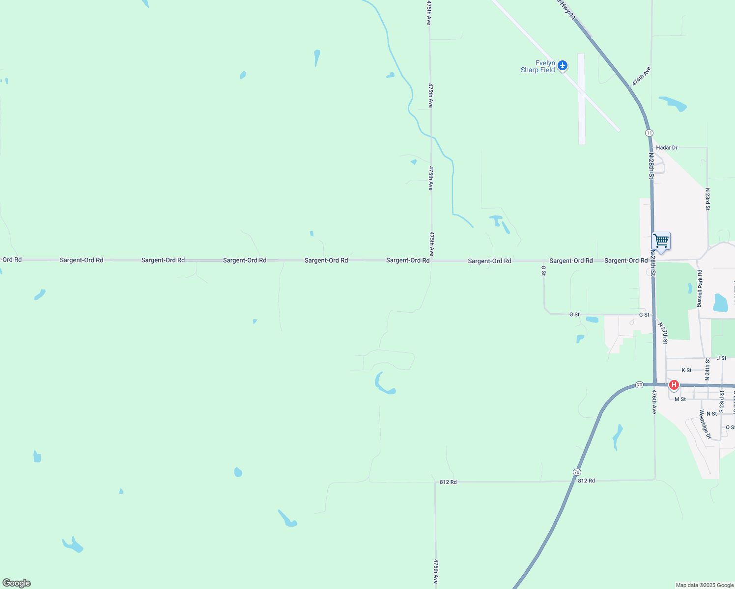 map of restaurants, bars, coffee shops, grocery stores, and more near in Ord