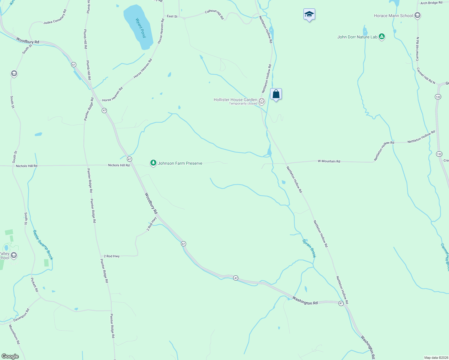 map of restaurants, bars, coffee shops, grocery stores, and more near 63 West Mountain Road in Washington