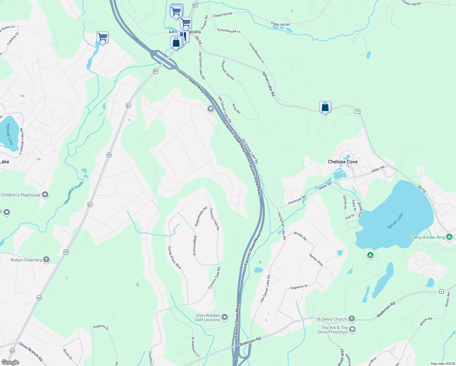 map of restaurants, bars, coffee shops, grocery stores, and more near 60 Innsbruck Boulevard in Hopewell Junction