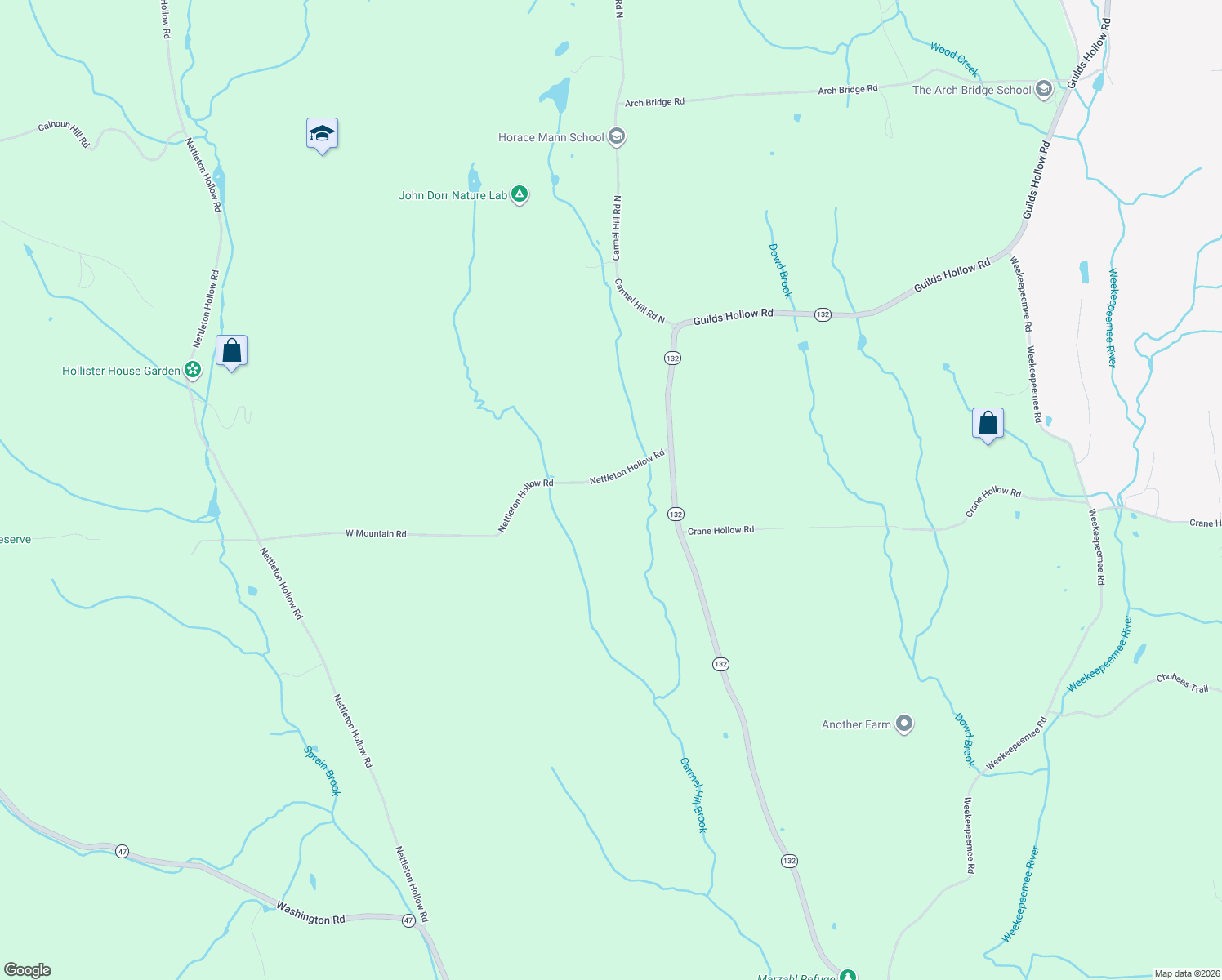 map of restaurants, bars, coffee shops, grocery stores, and more near 47 Nettleton Hollow Road in Bethlehem