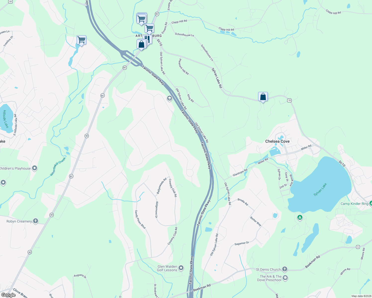 map of restaurants, bars, coffee shops, grocery stores, and more near 57 Innsbruck Boulevard in Hopewell Junction