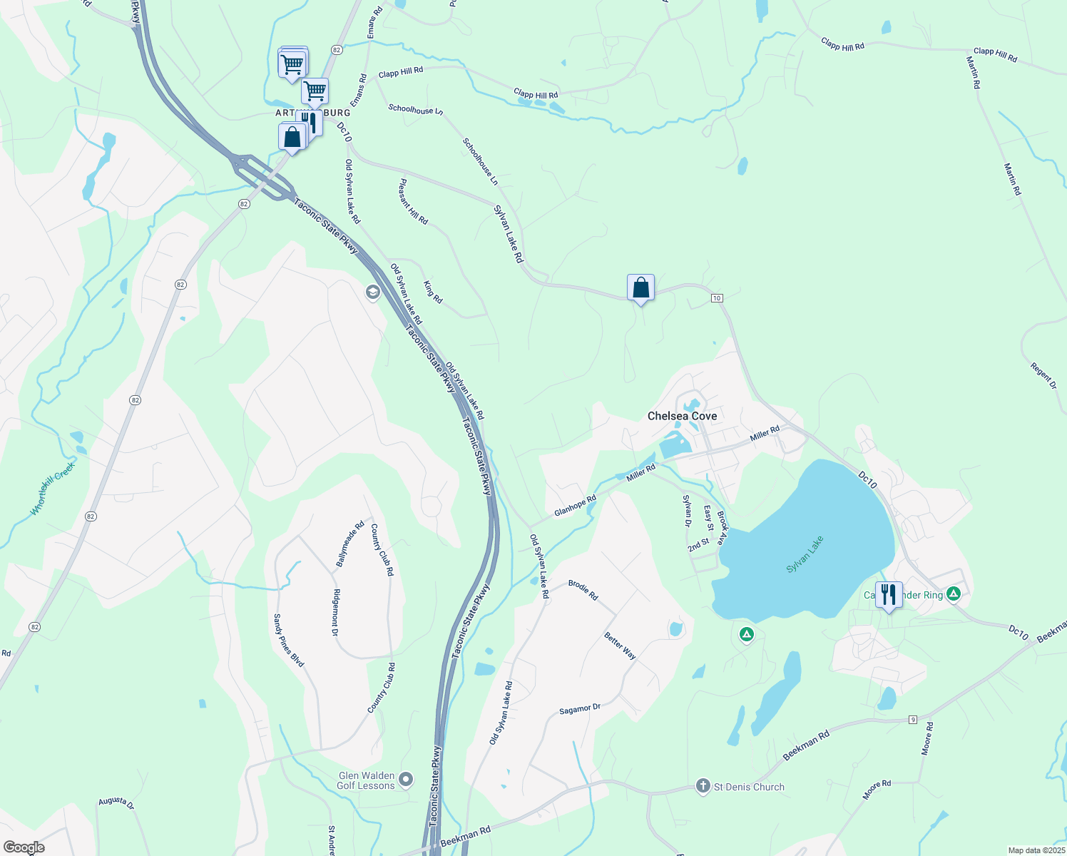 map of restaurants, bars, coffee shops, grocery stores, and more near 17 Turkey Run in Hopewell Junction