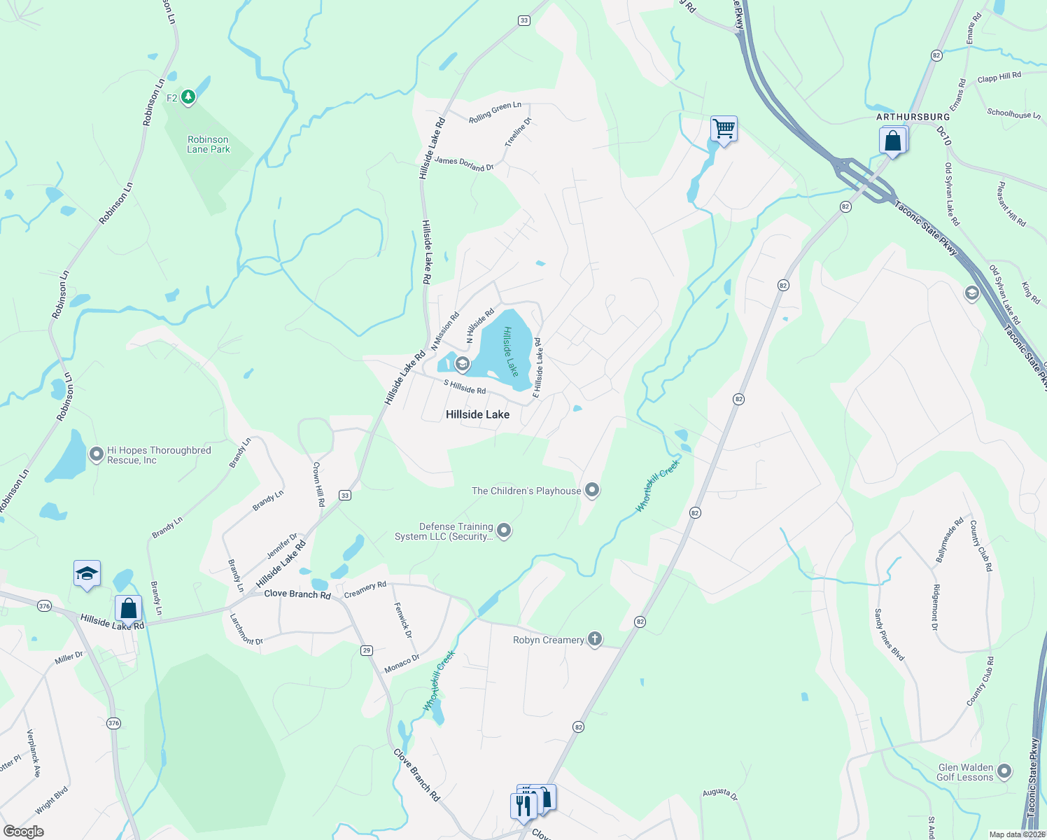map of restaurants, bars, coffee shops, grocery stores, and more near 630 6th Road in Wappingers Falls
