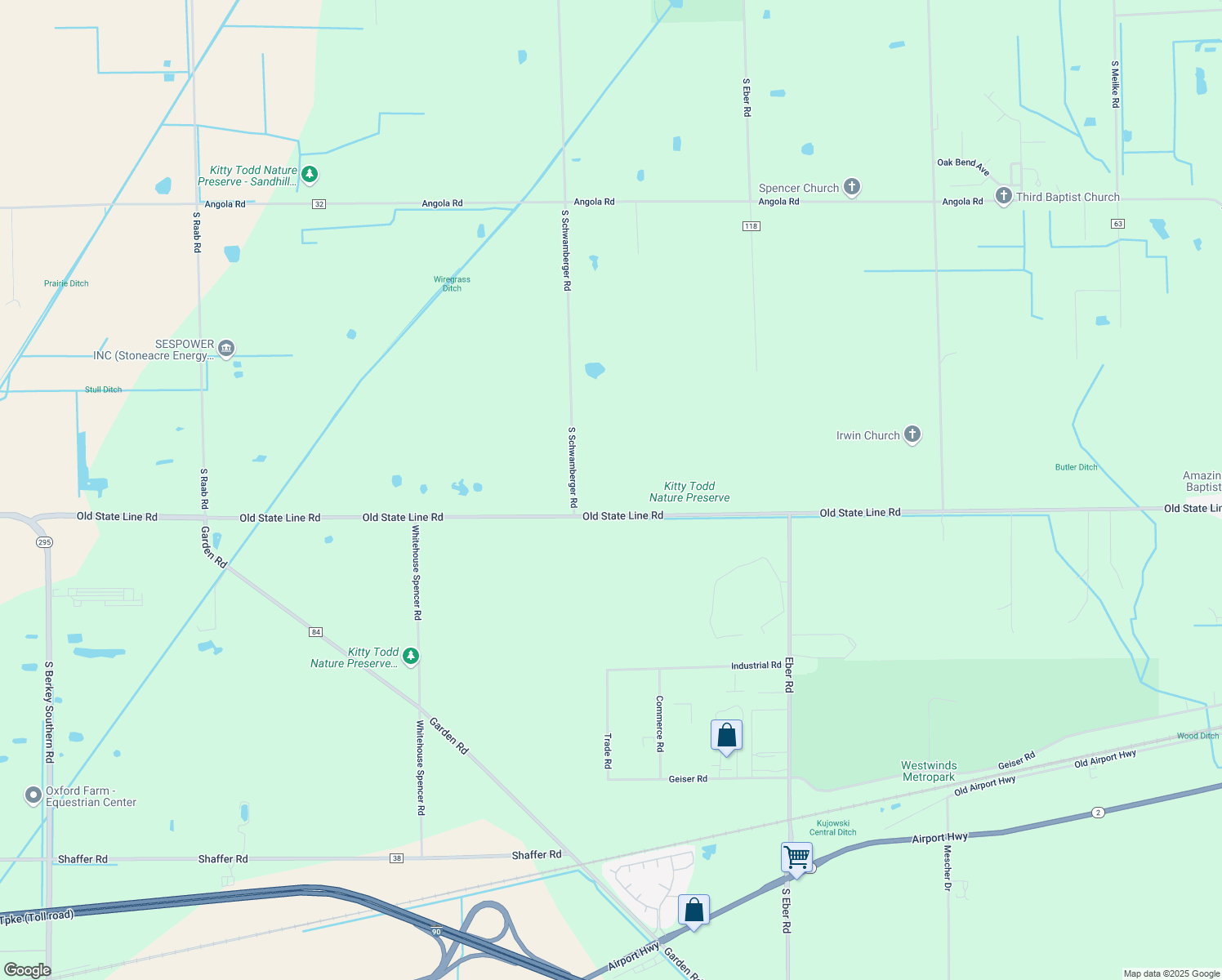 map of restaurants, bars, coffee shops, grocery stores, and more near 10602 Old State Line Road in Swanton
