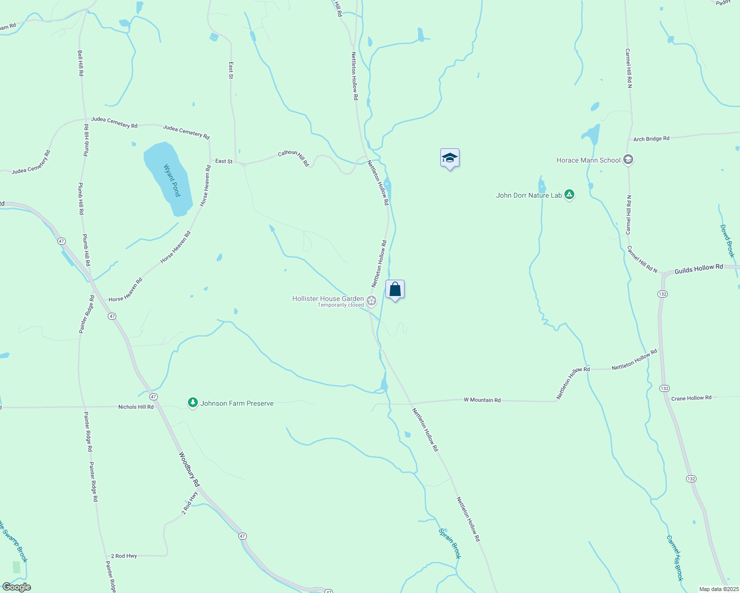 map of restaurants, bars, coffee shops, grocery stores, and more near 294 Nettleton Hollow Road in Washington