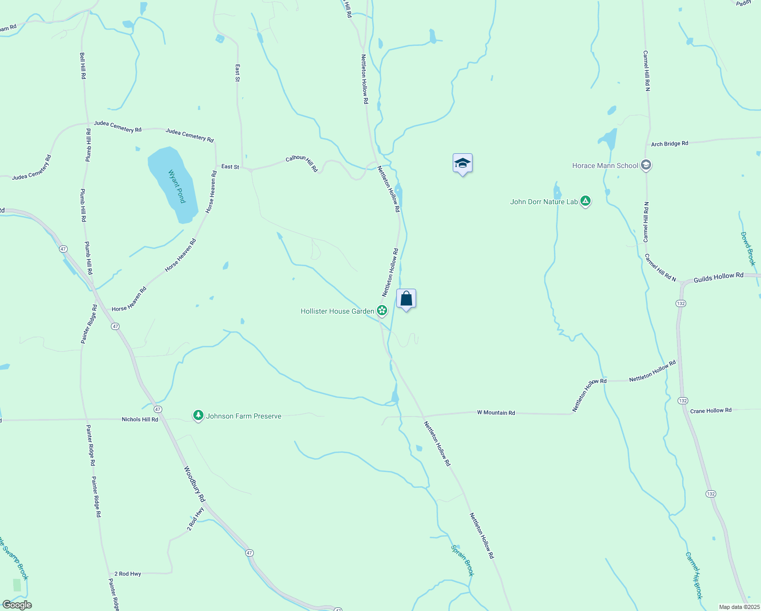 map of restaurants, bars, coffee shops, grocery stores, and more near 294 Nettleton Hollow Road in Washington