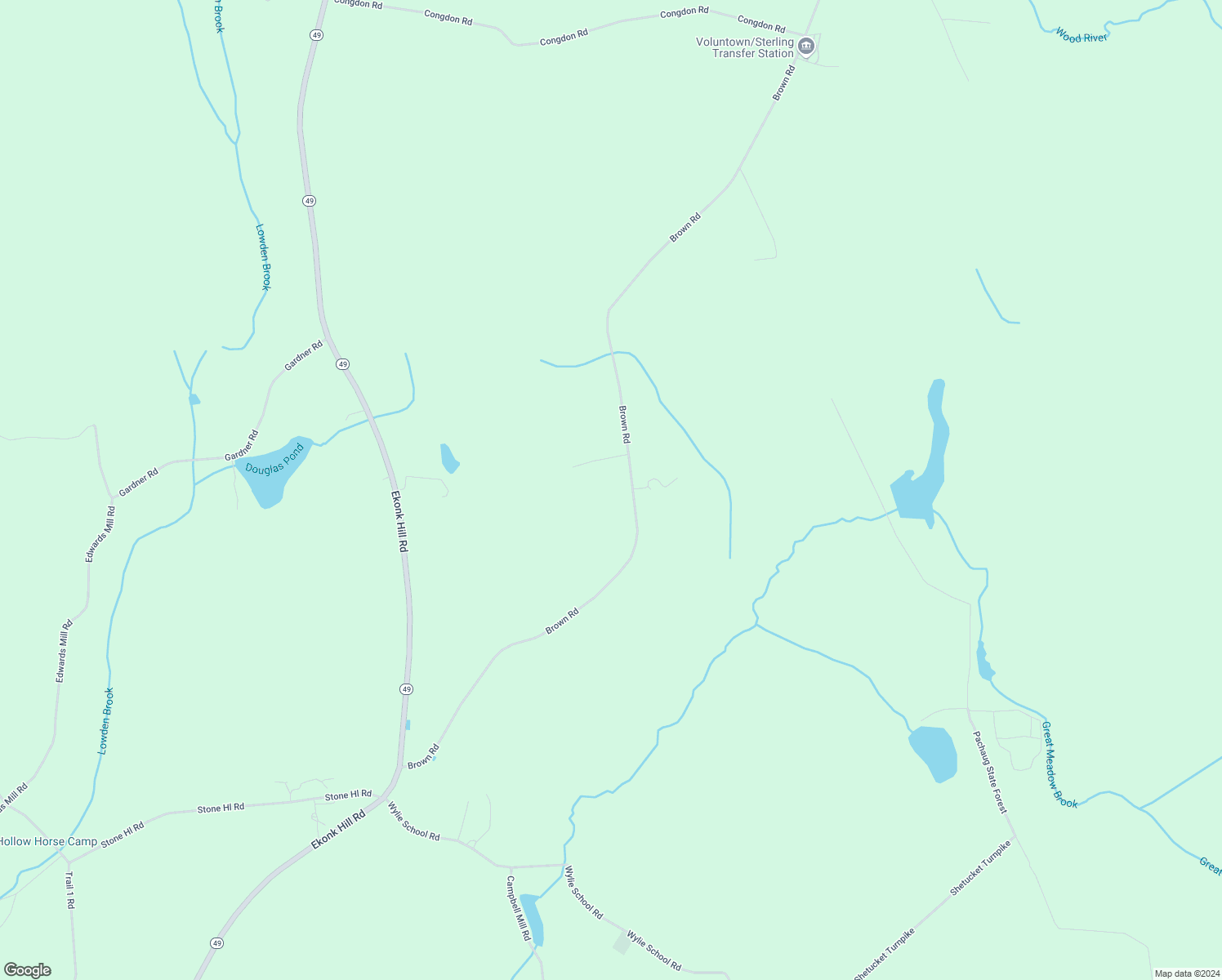 225 Brown Road, Voluntown CT Walk Score