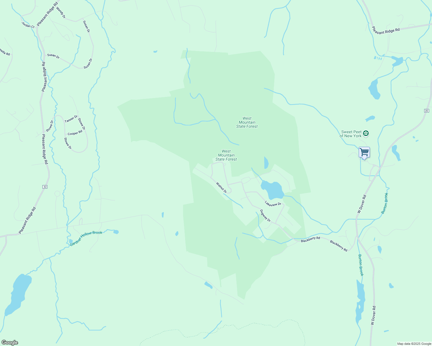 map of restaurants, bars, coffee shops, grocery stores, and more near 37 Hickory Ln in Pawling