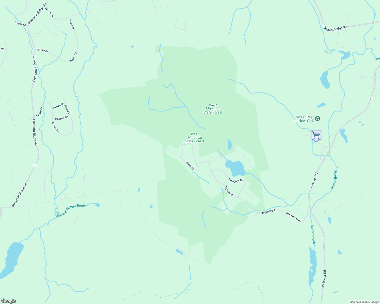 map of restaurants, bars, coffee shops, grocery stores, and more near 13 Hickory Lane in Pawling