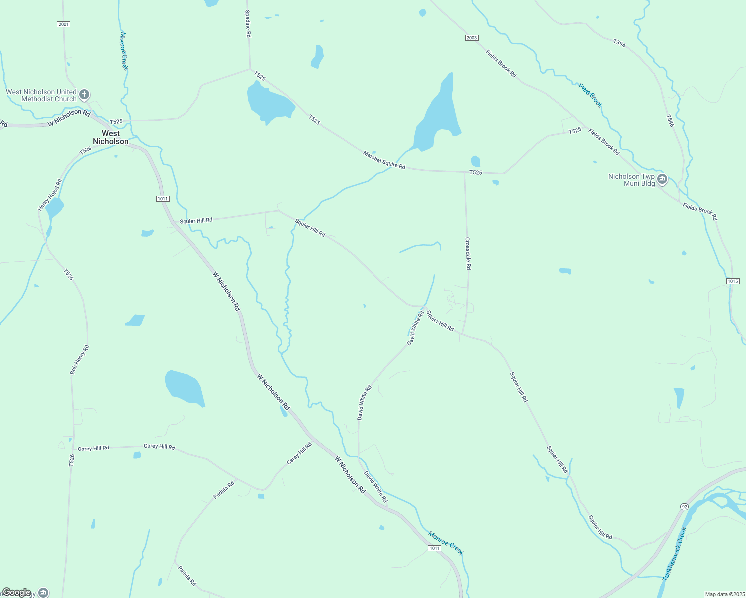 map of restaurants, bars, coffee shops, grocery stores, and more near 533 Squier Hill Road in Nicholson