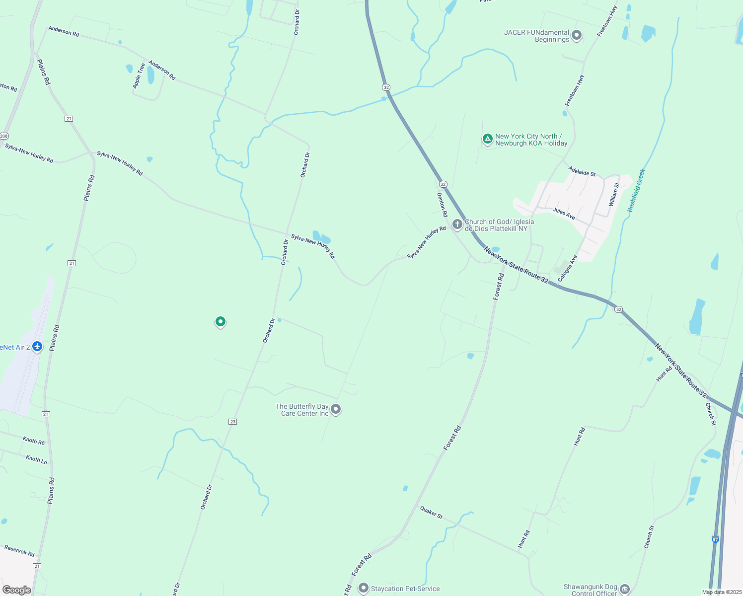 map of restaurants, bars, coffee shops, grocery stores, and more near 48 Kingsview Rd in Wallkill