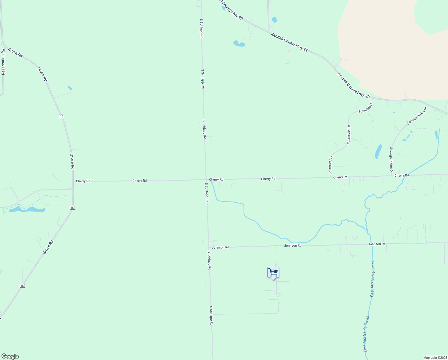 map of restaurants, bars, coffee shops, grocery stores, and more near 2830 Cherry Road in Oswego