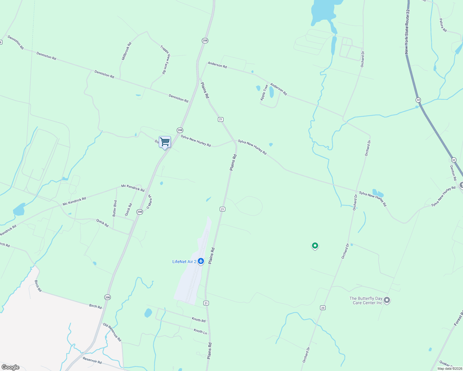 map of restaurants, bars, coffee shops, grocery stores, and more near 1024 Plains Rd in Wallkill