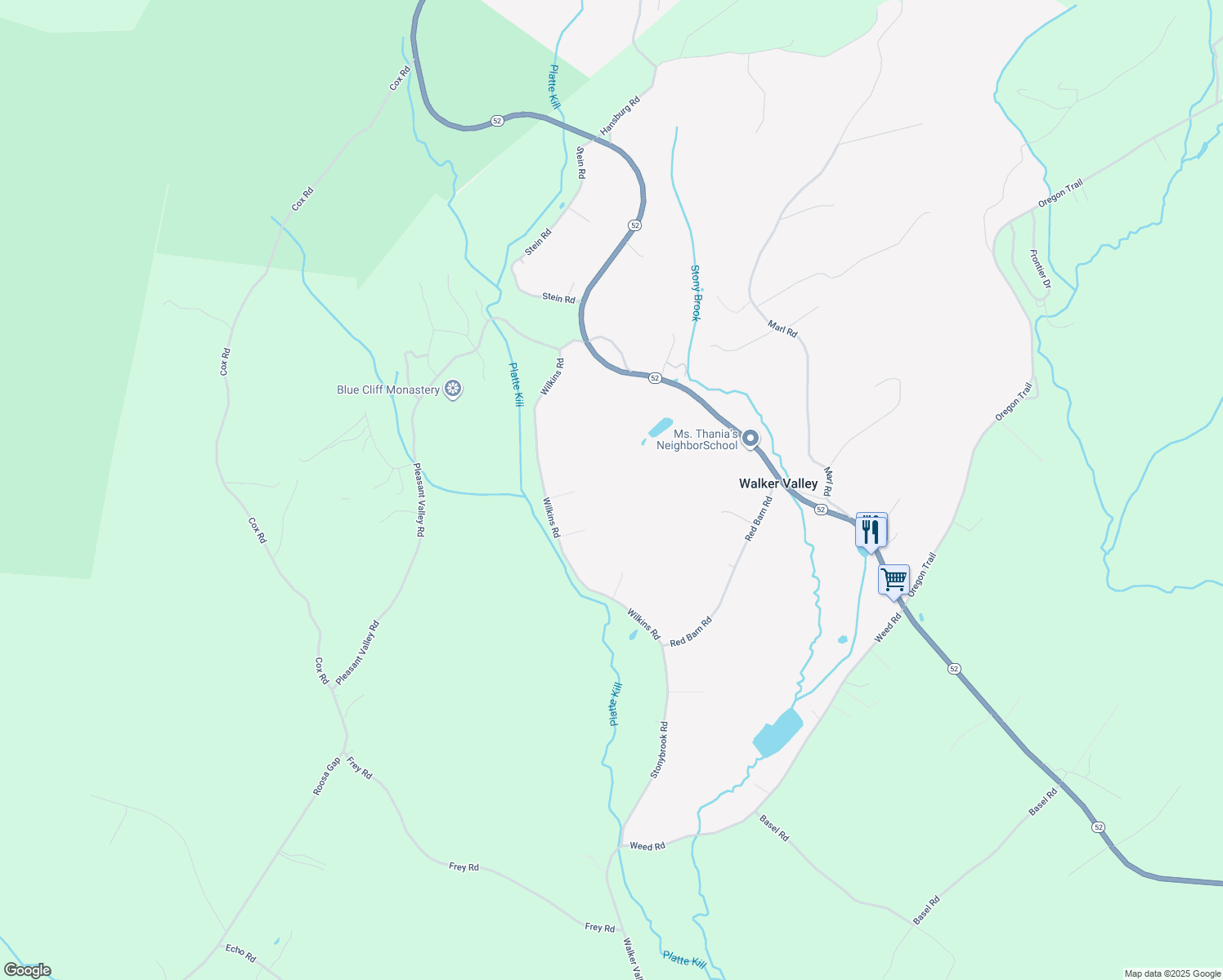 map of restaurants, bars, coffee shops, grocery stores, and more near 92 Wilkins Rd in Pine Bush