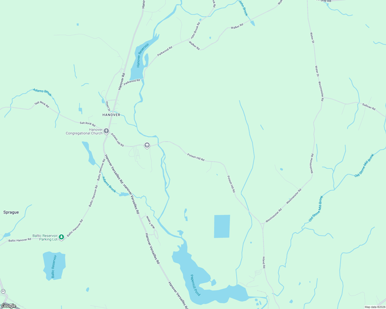 map of restaurants, bars, coffee shops, grocery stores, and more near 53 Potash Hill Road in Sprague