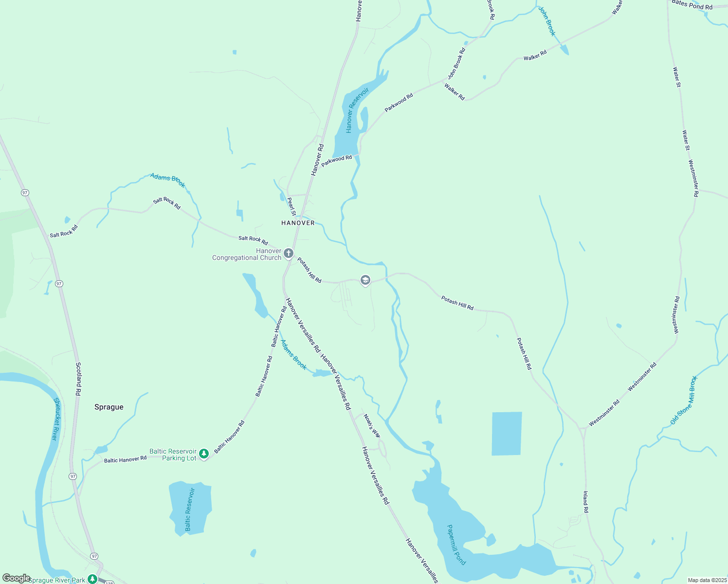 map of restaurants, bars, coffee shops, grocery stores, and more near 40 Potash Hill Road in Sprague