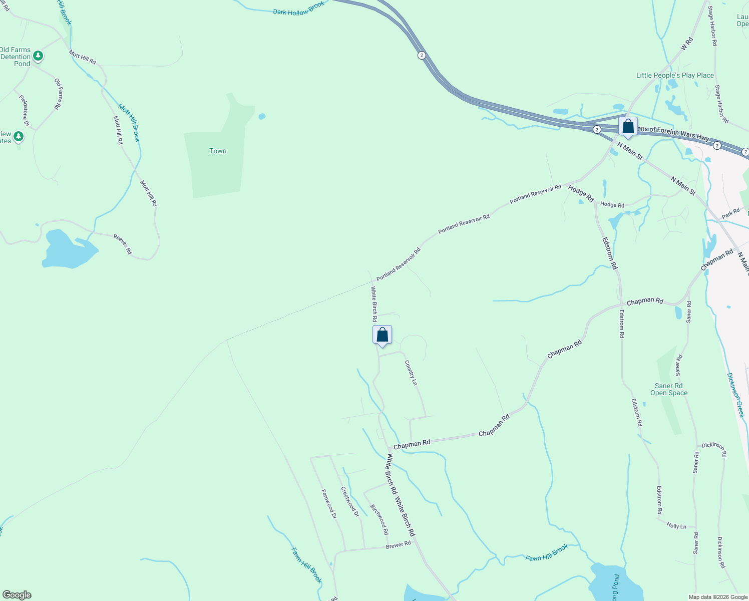map of restaurants, bars, coffee shops, grocery stores, and more near 250 White Birch Road in East Hampton