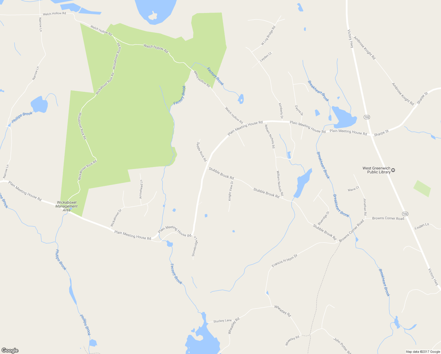 map of restaurants, bars, coffee shops, grocery stores, and more near 29 Stubble Brook Road in West Greenwich