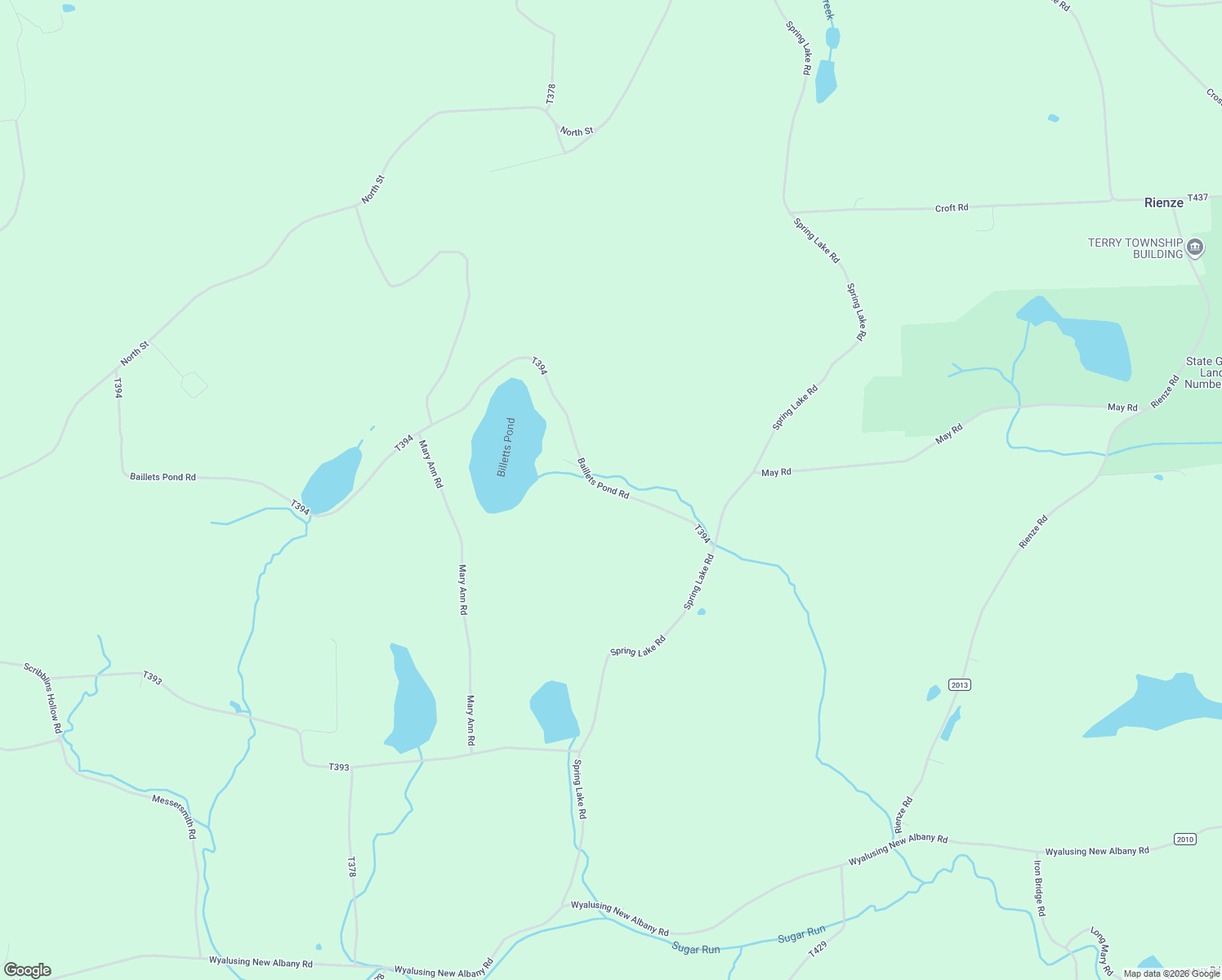 map of restaurants, bars, coffee shops, grocery stores, and more near T394 in Wyalusing