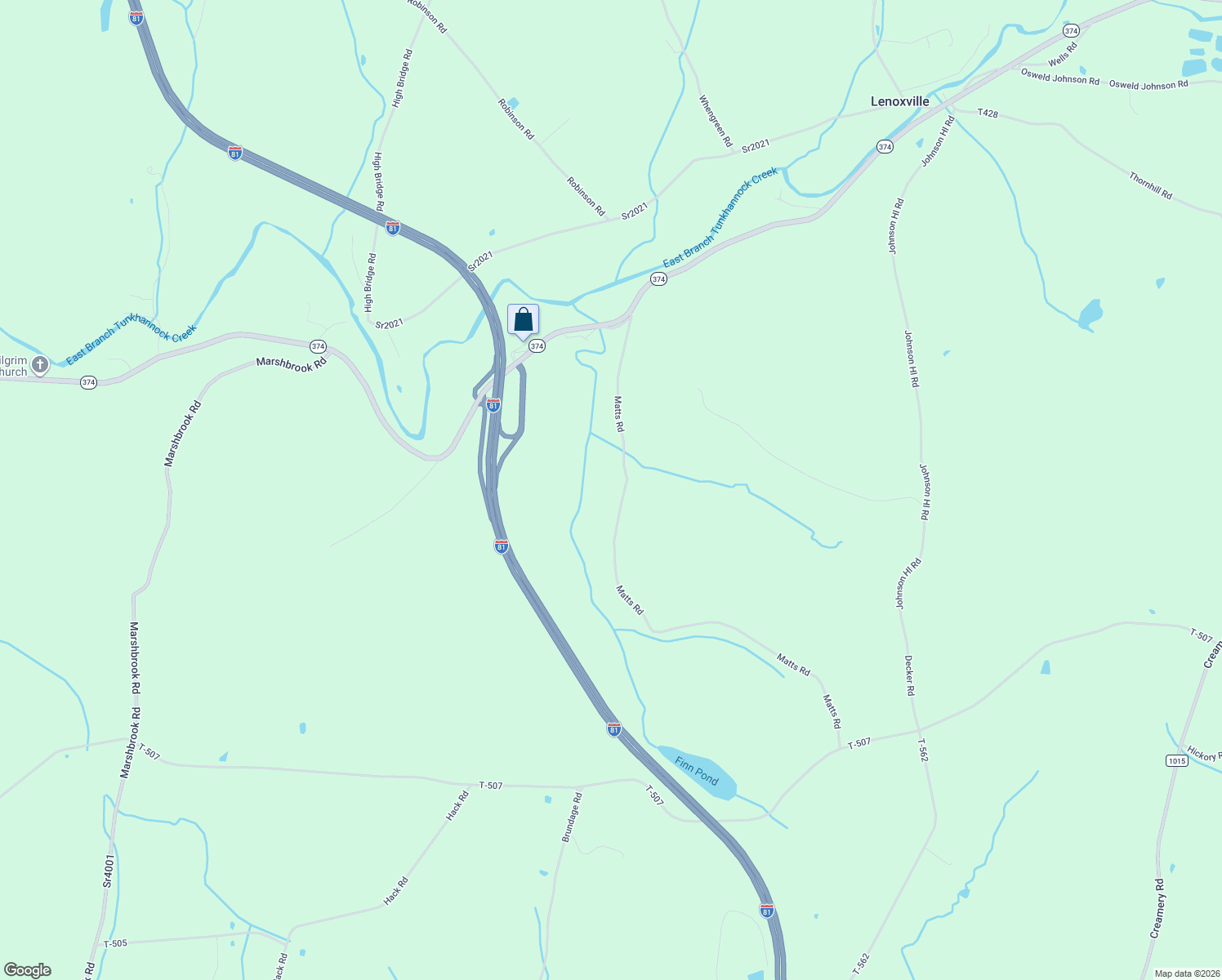map of restaurants, bars, coffee shops, grocery stores, and more near 511 Knickerbocker Road in Nicholson