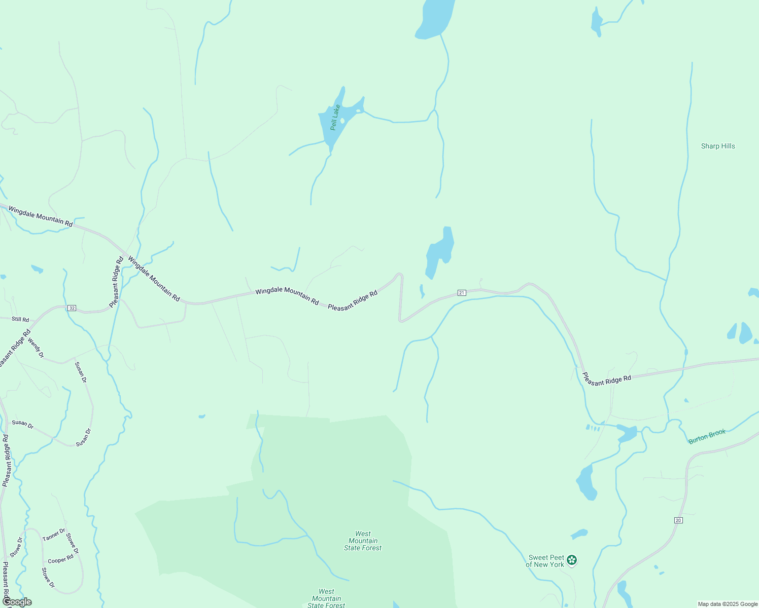 map of restaurants, bars, coffee shops, grocery stores, and more near 2976 Pleasant Ridge Road in Wingdale
