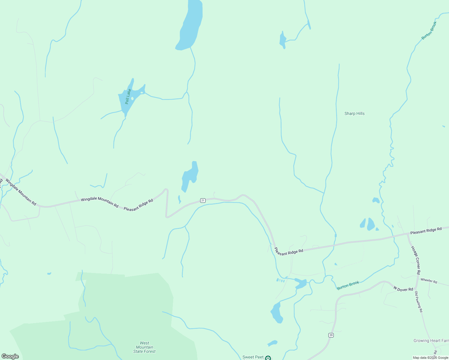 map of restaurants, bars, coffee shops, grocery stores, and more near 3057 Pleasant Ridge Road in Wingdale