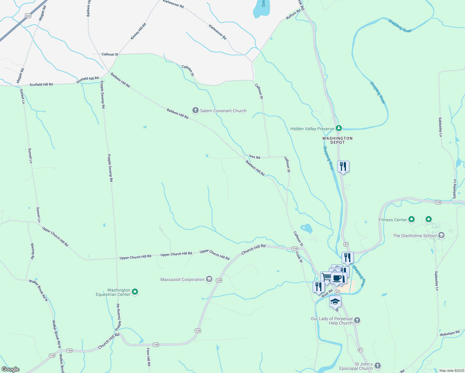 map of restaurants, bars, coffee shops, grocery stores, and more near 20 Hifield Drive in Washington