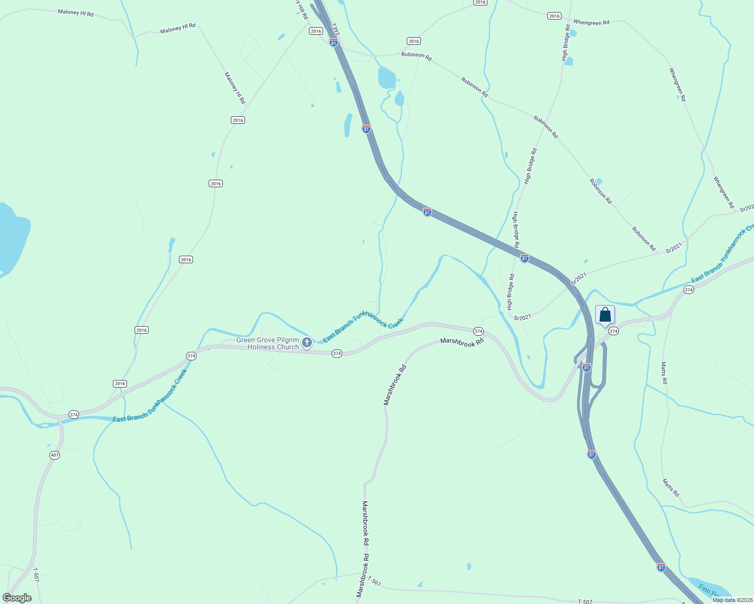 map of restaurants, bars, coffee shops, grocery stores, and more near 358 Barney Hollow Road in Nicholson