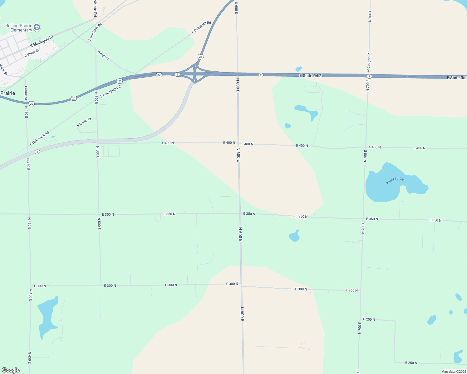 map of restaurants, bars, coffee shops, grocery stores, and more near 3694 North 600 East in Rolling Prairie