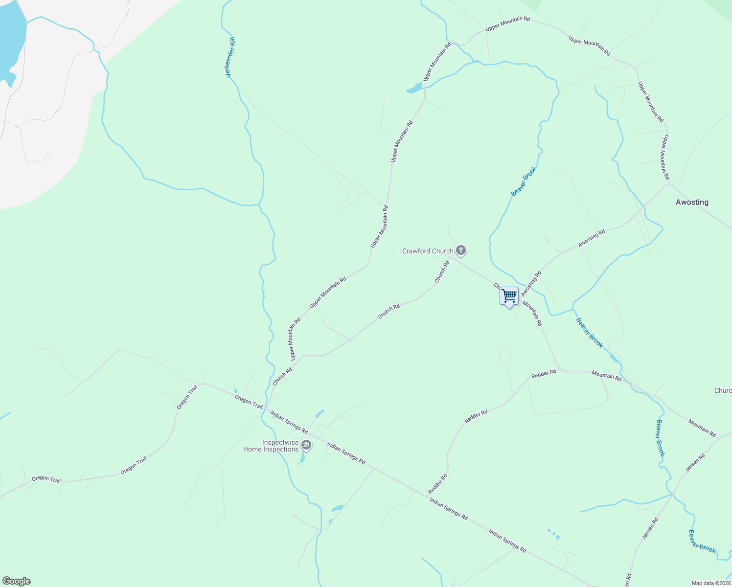 map of restaurants, bars, coffee shops, grocery stores, and more near 416 Upper Mountain Road in Pine Bush