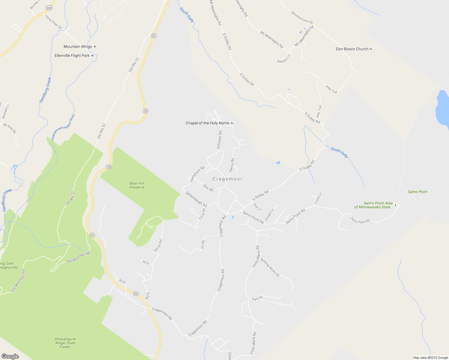 map of restaurants, bars, coffee shops, grocery stores, and more near 99 Henry Rd in Cragsmoor