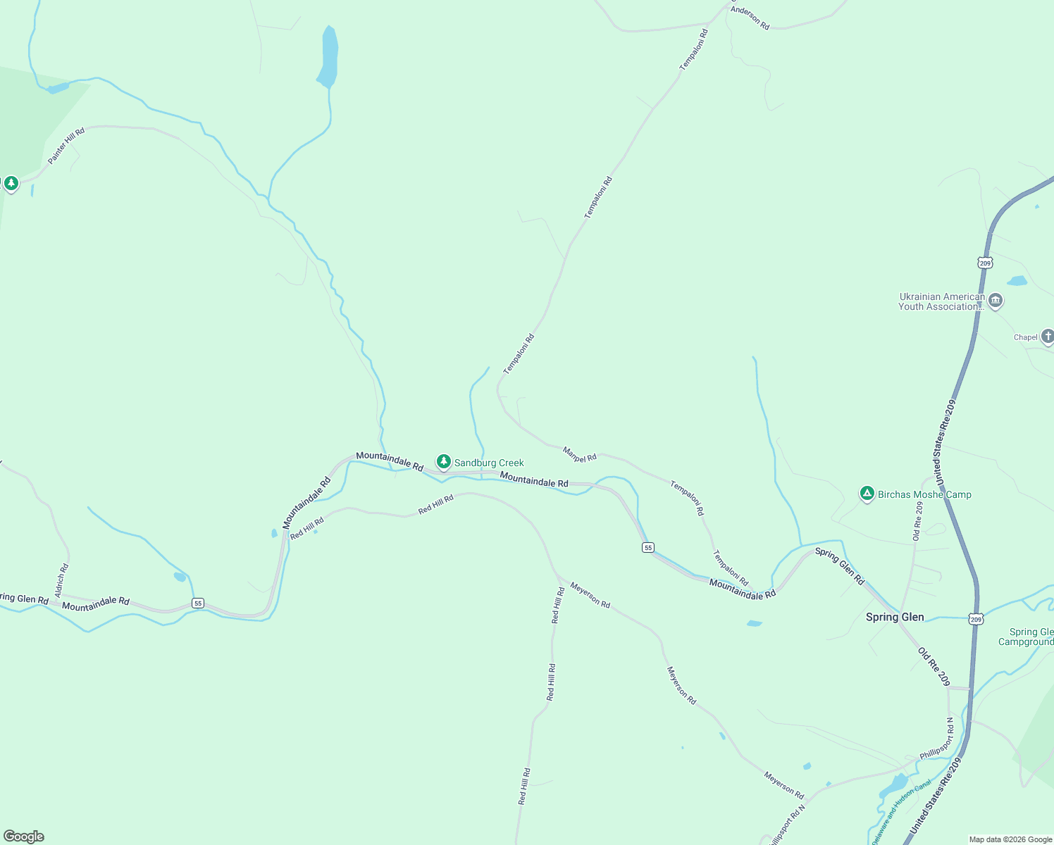 map of restaurants, bars, coffee shops, grocery stores, and more near 335 Manpel Road in Ellenville