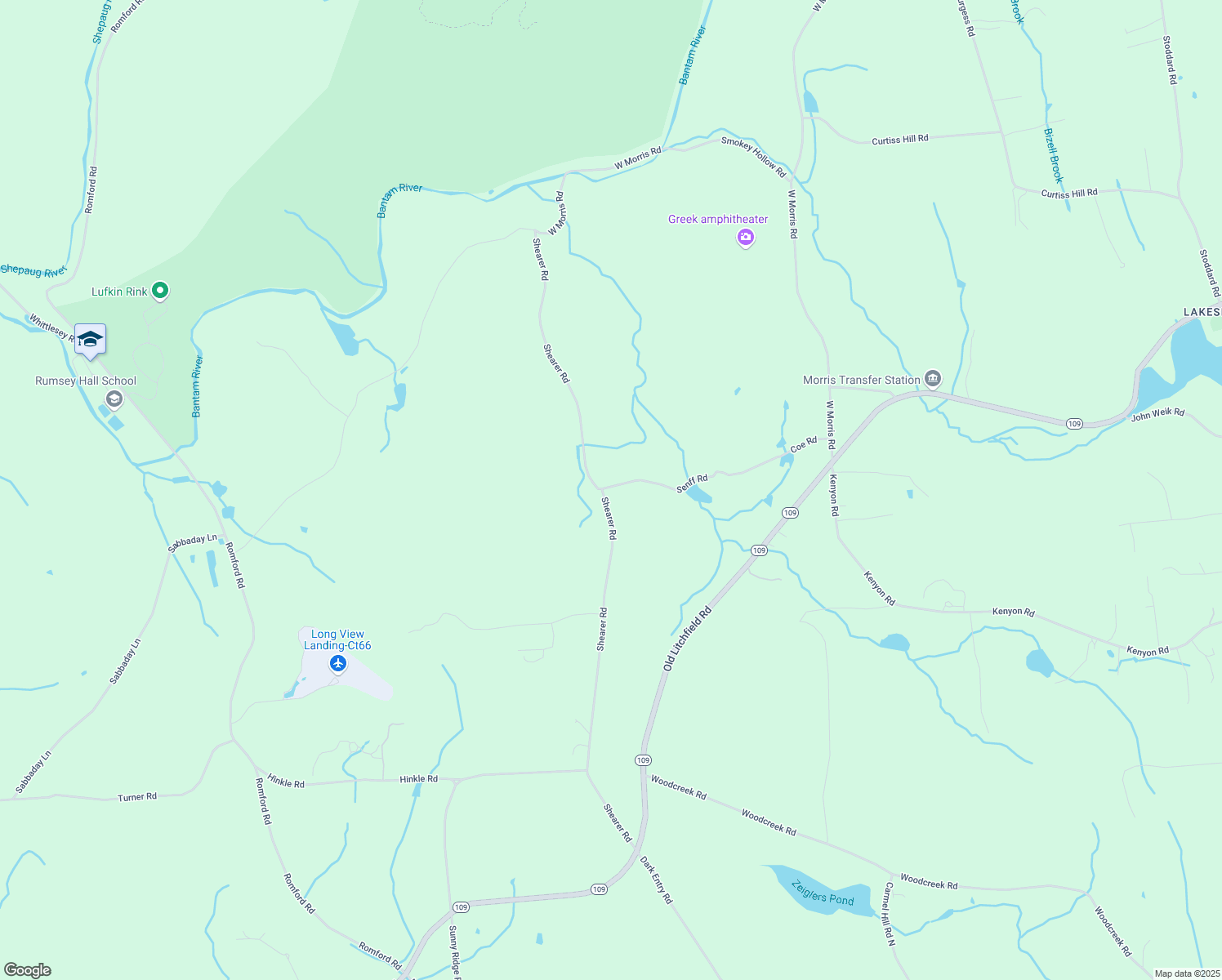map of restaurants, bars, coffee shops, grocery stores, and more near 110 Shearer Road in Washington