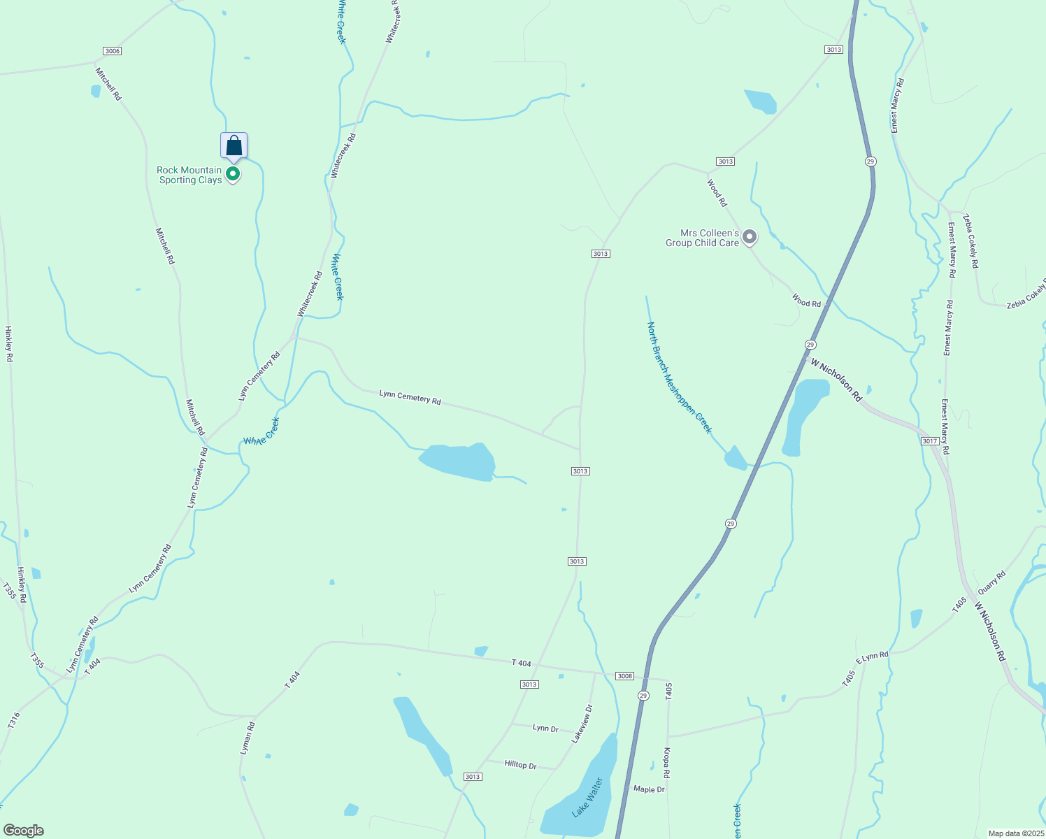 map of restaurants, bars, coffee shops, grocery stores, and more near 3559 State Route 3013 in Springville