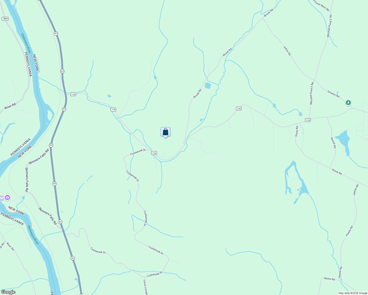map of restaurants, bars, coffee shops, grocery stores, and more near 433 County Road 116 in Cochecton