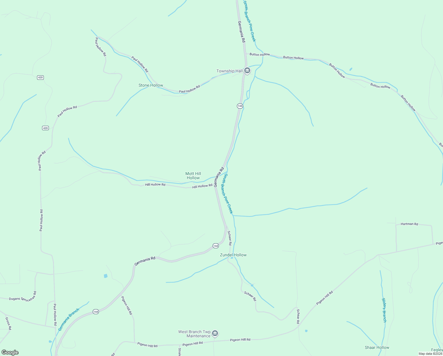 map of restaurants, bars, coffee shops, grocery stores, and more near 557-715 Germania Road in Galeton
