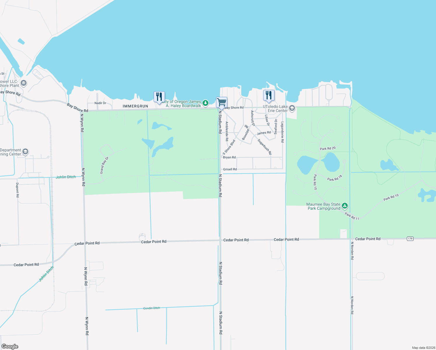 map of restaurants, bars, coffee shops, grocery stores, and more near 1561 North Stadium Road in Oregon