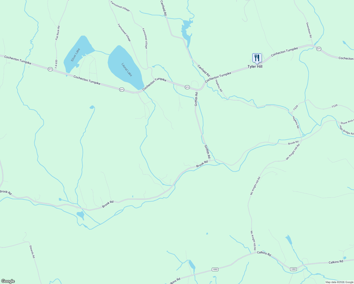 map of restaurants, bars, coffee shops, grocery stores, and more near 112 Laurel Lake Lane in Tyler Hill