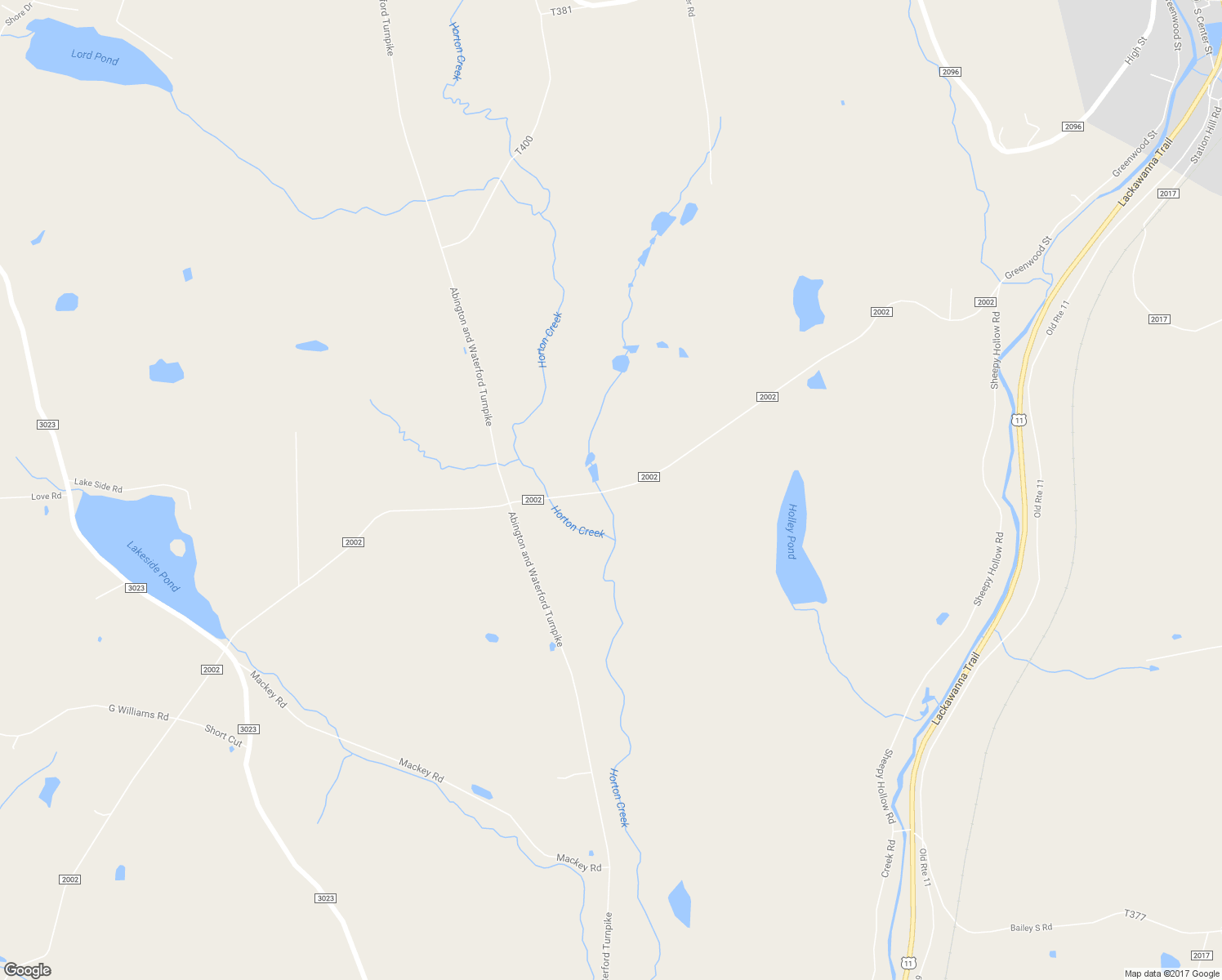 map of restaurants, bars, coffee shops, grocery stores, and more near State Route 2002 in Hop Bottom